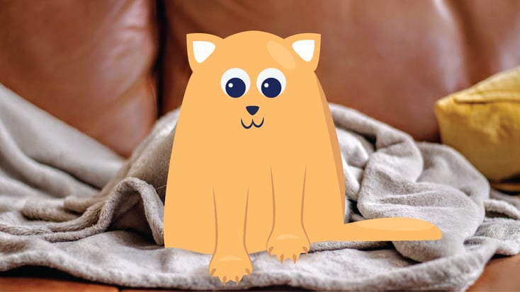 Cat Under a Blanket Illustration 