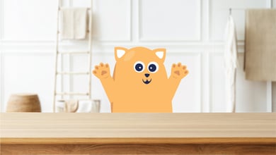 Illustration of a cat waiving its paws in the air.