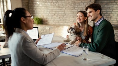 Pet parents with a consultant